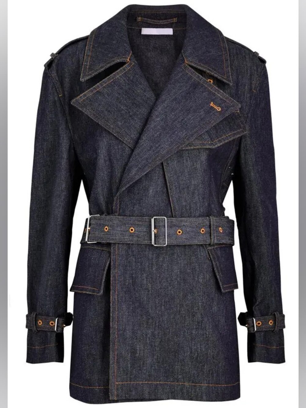 Helmut Lang Rider Belted Denim Jacket Indigo Size S